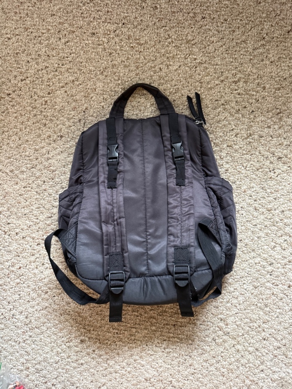 Skip Hop Quilted Black Diaper Backpack with Stroller Attachment - Picture 3 of 4